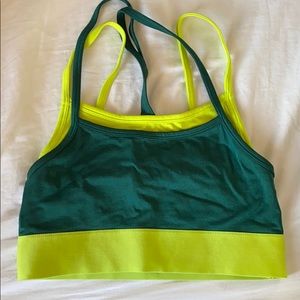Fabletics Sports Bra with double straps green